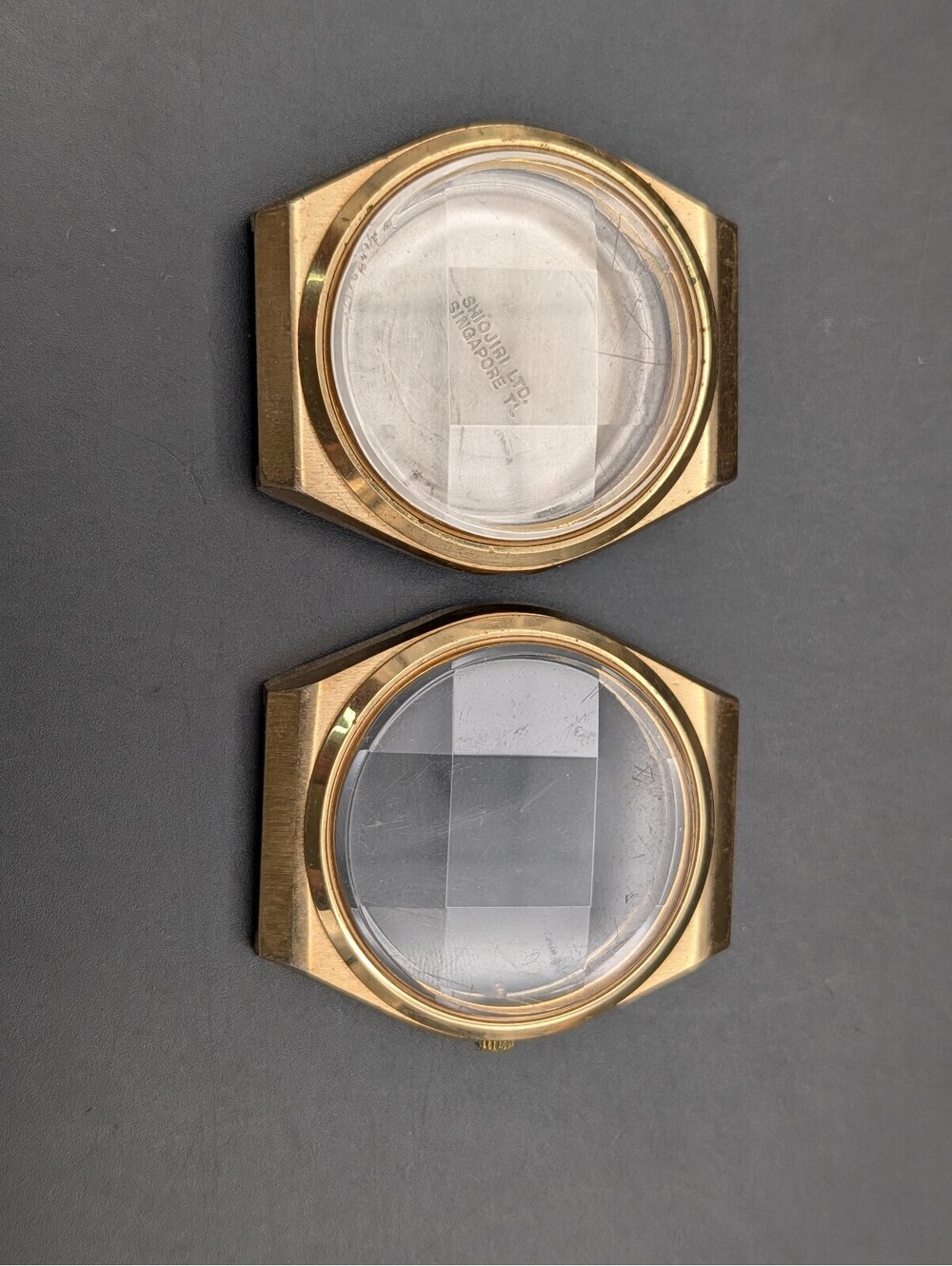 Vintage Pulsar Seiko Watch Case Shell Faceted Mineral Crystal Y563-8549 Parts